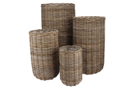 <h4>Rattan Ivy Cauldron High Natural Set 4 25x43/35x60</h4>