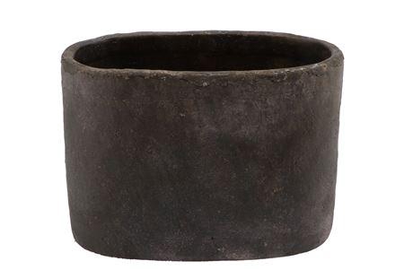 <h4>Iron Stone Grey Oval Pot 28x16x20cm</h4>