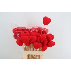 Stick Heart Knitted 8cm Red