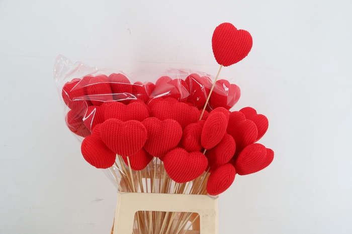 <h4>Stick Heart Knitted 8cm Red</h4>