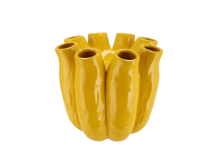 Luna Yellow Tube Vase 19x19cm