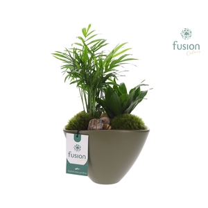 Keramieken bootpot groen met arrangement