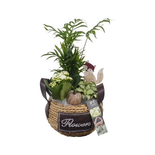<h4>PTHI5408 Arrangement Herfst Indoor in rieten mand</h4>