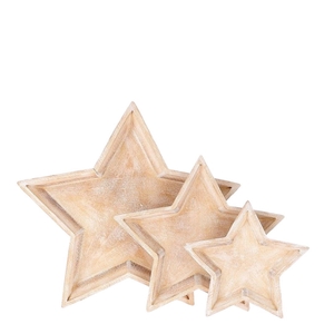 Christmas Wood star S/3 d41*4cm