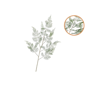 Silk Fern Forest Green Snowy 137cm Nm