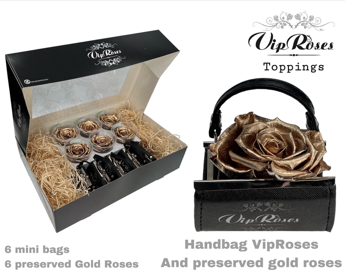 <h4>HANDBAG VIP ROSES PRESERVED GOLD ROSE</h4>