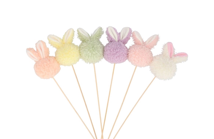 <h4>Easter Fun Pick Dreamy Pastel Mix Bunny Head Ass 7x39cm</h4>