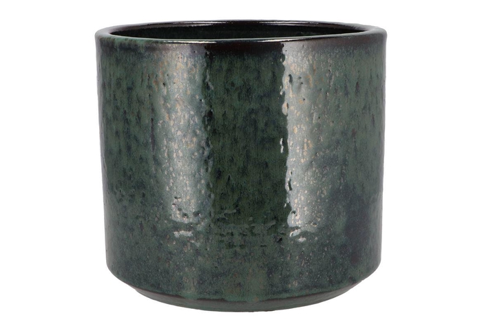 <h4>Javea Cilinder Pot Glazed Green 24x21cm</h4>