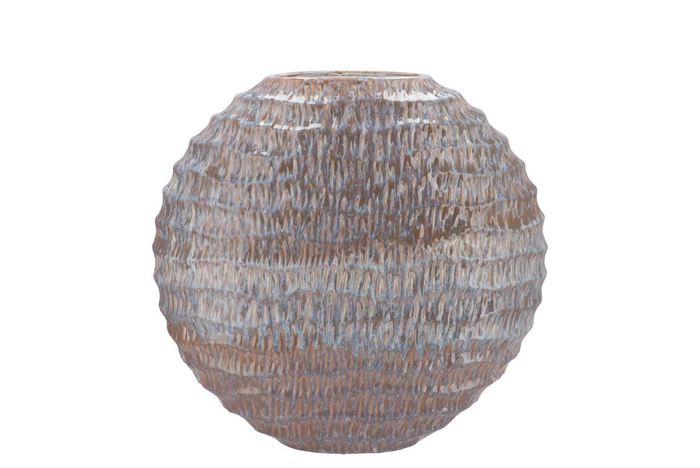 <h4>Inga Jada Grey Oval Vase Active Glaze Wave 31x12x30cm</h4>