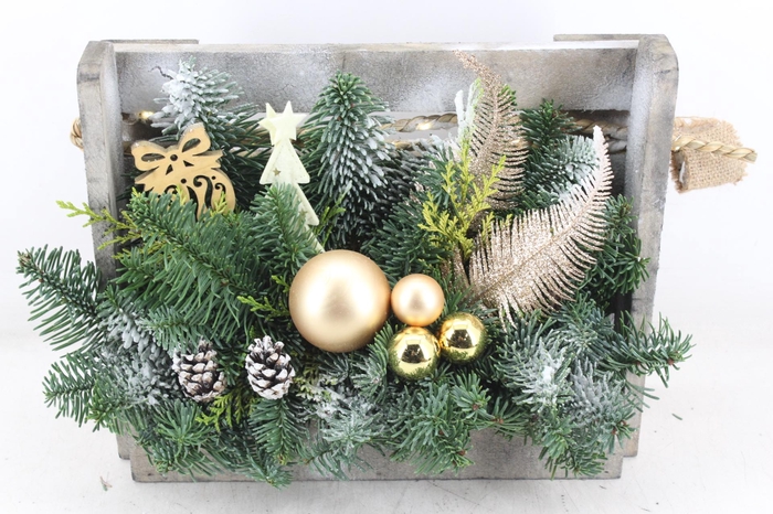 <h4>arr5 Kerst PL - Hout raam kist GOLD LED</h4>