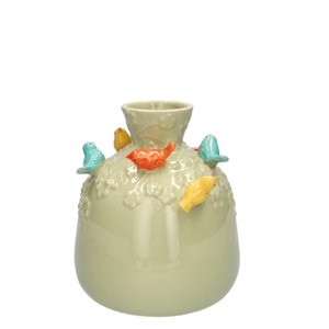 Ceramics Exclusive Birds bottlevase d05/14*16cm