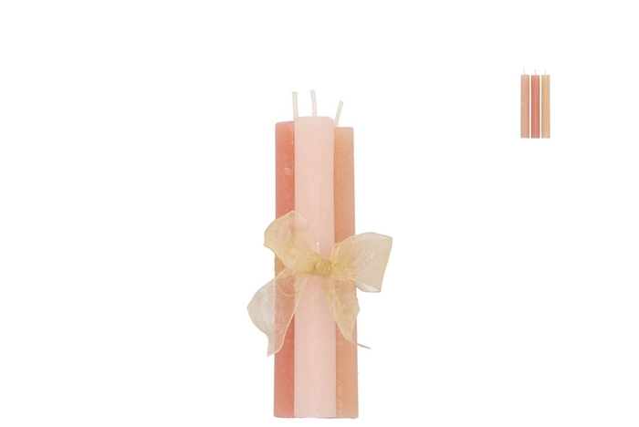 <h4>Frosty Warm Sand Mix Taper Candle 2x15cm</h4>