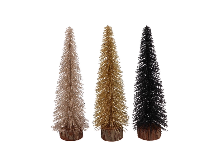 Sparkle Tree Black/gold Ass 7x24cm