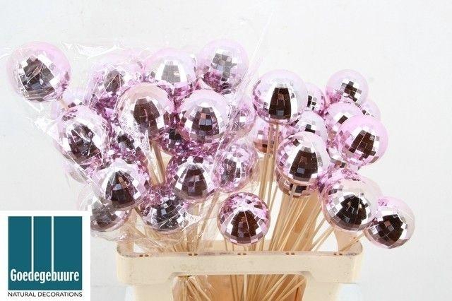 <h4>Kerstbal Op Stok Disco Light Pink</h4>