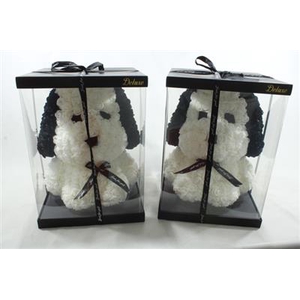 40CM HOND WIT/ZWART