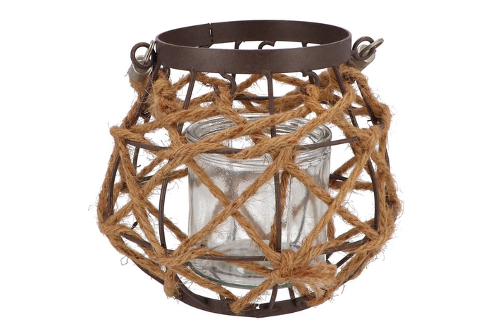 <h4>Lantern Eve Black Metal Rope 18x13cm</h4>