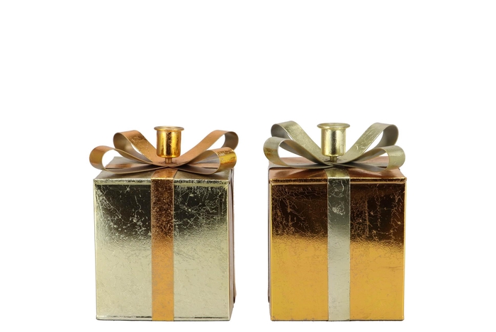 Glam Cozy Gold Mix Candle Holder Ass 9x14cm Nm