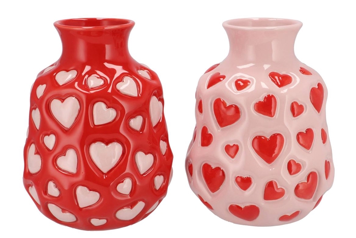 <h4>Heartbreaker Red/pink Mix Vase Ass 21x21x27cm</h4>