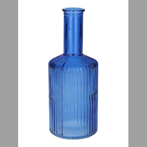 DF02-665461300 - Vase Caro lines neck d3.7/8.2xh20.5 cobalt blue transparent