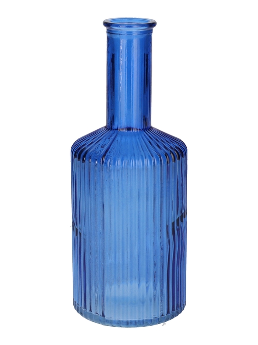 <h4>DF02-665461300 - Vase Caro lines neck d3.7/8.2xh20.5 cobalt blue transparent</h4>