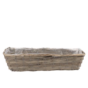 Wicker Basket Rectangle Grey 50x18x12cm