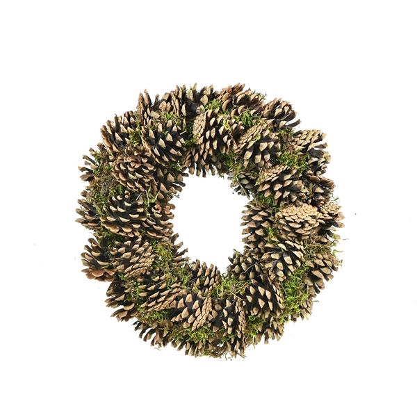 <h4>Wreath Ø30cm Lappenmoss/pine Cone Natural</h4>