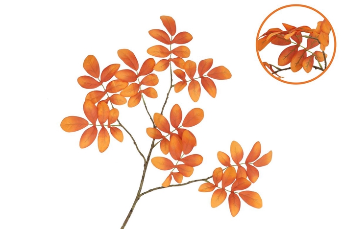 Silk Leaf Rowan Orange 71cm