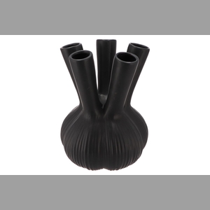 Aglio Straight Black Vase 26x26x35cm Nm