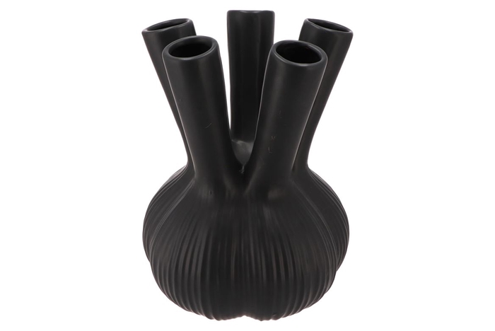 <h4>Aglio Straight Black Vase 26x26x35cm</h4>