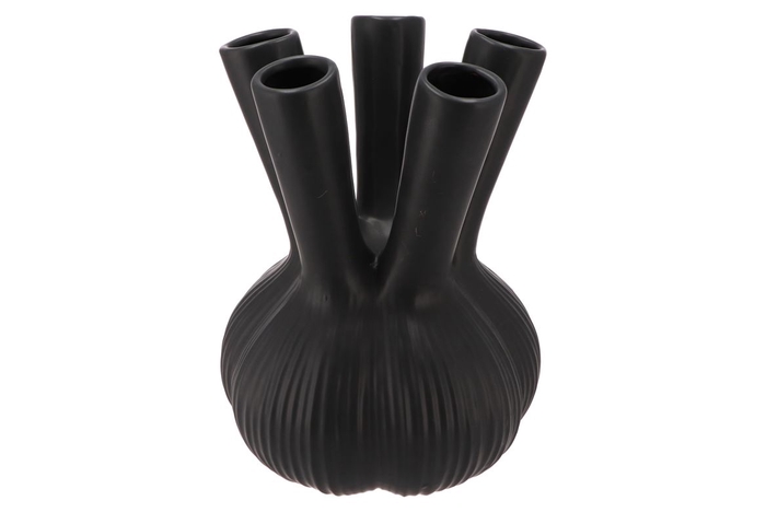 <h4>Aglio Straight Black Vase 26x26x35cm Nm</h4>