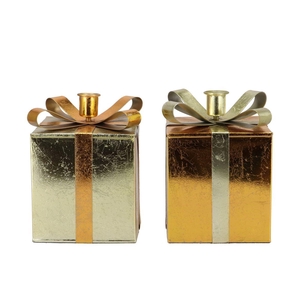 Glam Cozy Gold Mix Candle Holder Ass 12x17cm