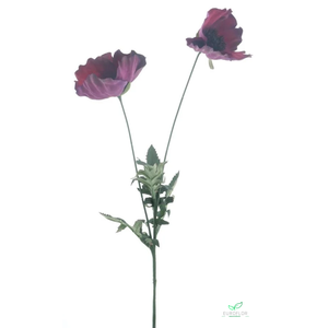 SILK FLOWERS - POPPY SPRAY WINE 68CM