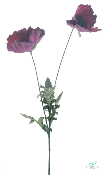 SILK FLOWERS - POPPY SPRAY WINE 68CM