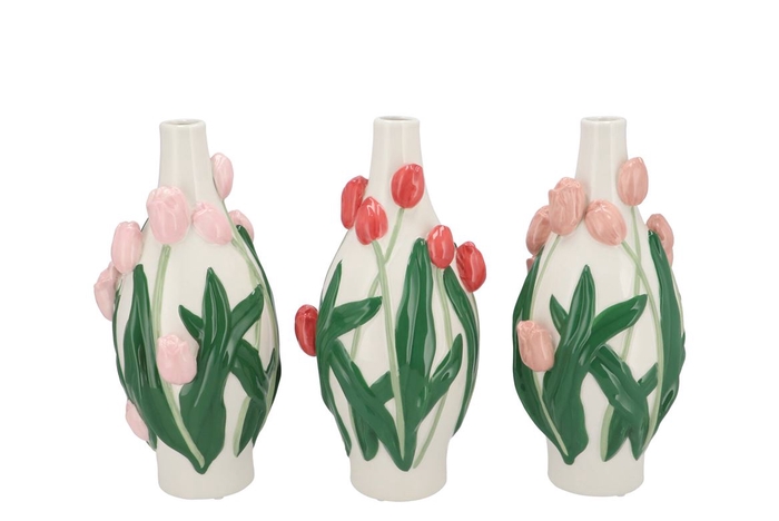 <h4>Isa Summer Pink Vase Neck Tulip Ass 15x15x30cm</h4>