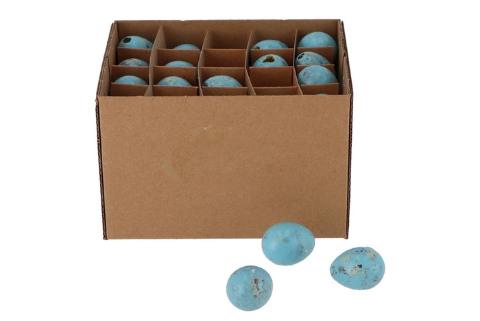 <h4>Eggs Kwartel Aqua Blauw Per 60 2.5x3.5cm</h4>