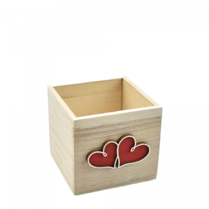 Moederdag Hout hart pot d11*10cm