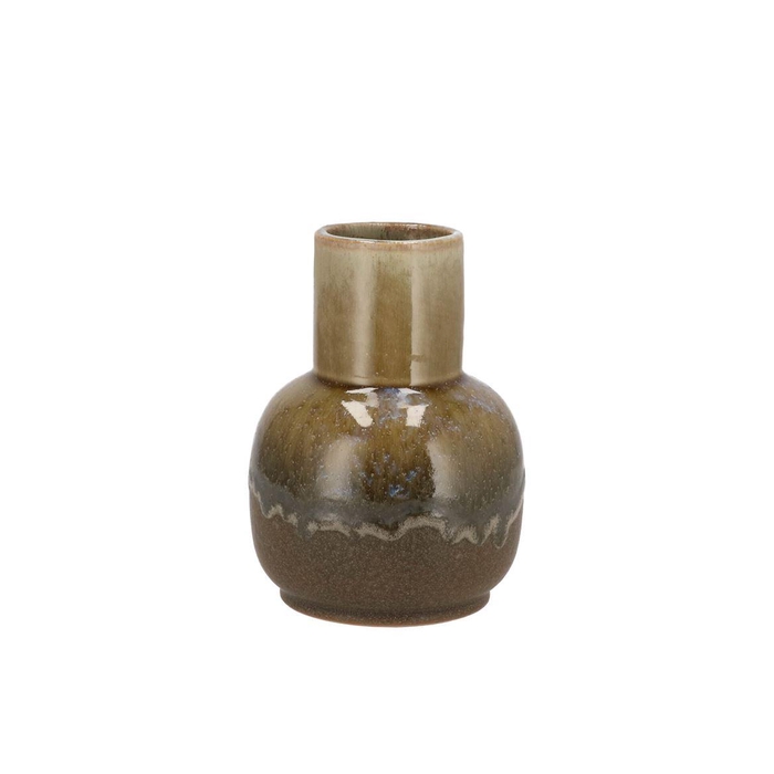 <h4>Dion Brown Vase Long Neck 11x11x15cm</h4>