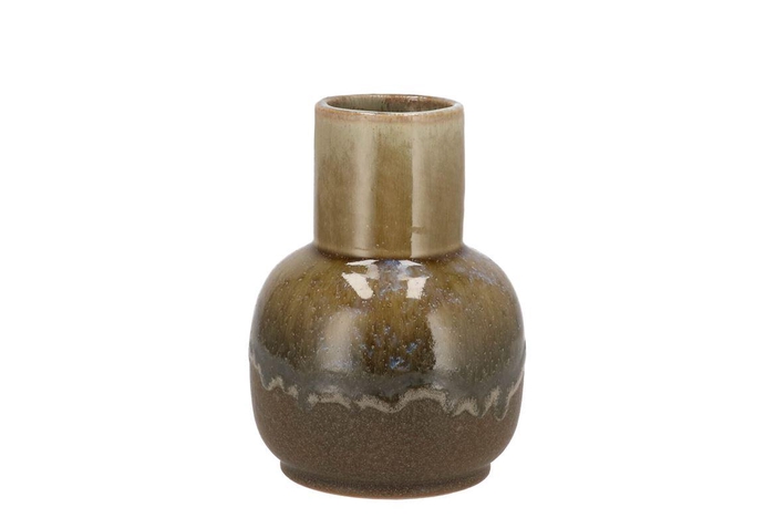 <h4>Dion Brown Vase Long Neck 11x11x15cm</h4>
