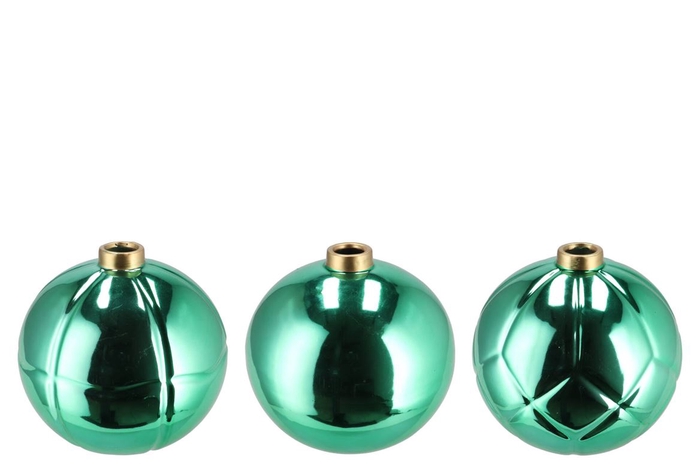 <h4>Christmasball Green Single Vase Ass 9x9x8cm</h4>