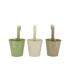 Zinc Summer Green Mix Bucket Hanging Ass 14x13x10cm Nm
