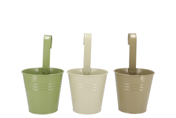 <h4>Zinc Summer Green Mix Bucket Hanging Ass 14x13x10cm Nm</h4>