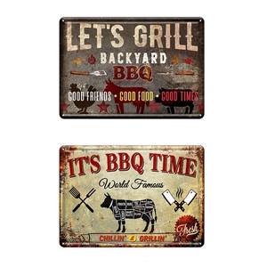 Wall Hanger Tin 30x40cm BBQ Mi