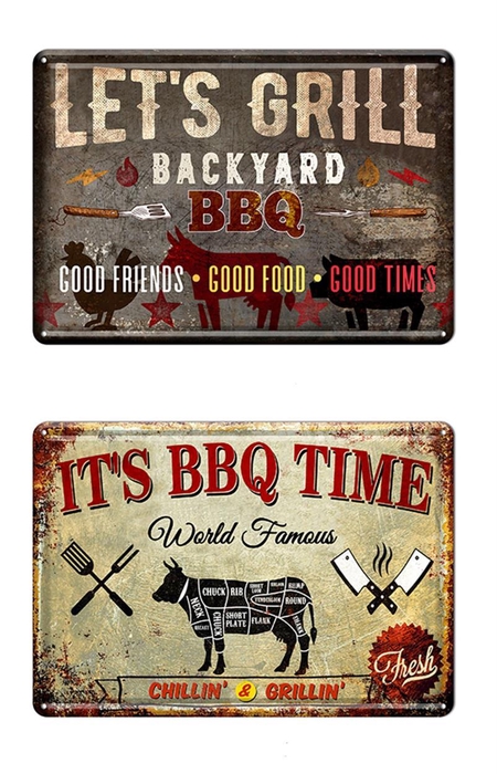 <h4>Wall Hanger Tin 30x40cm BBQ Mi</h4>