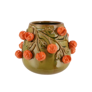 Fruit Mandarin Olive Green Pot 24x19cm