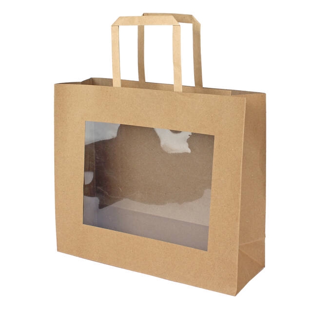 <h4>Bag kraft+window 26x12.5xH25cm brown 20/bag</h4>