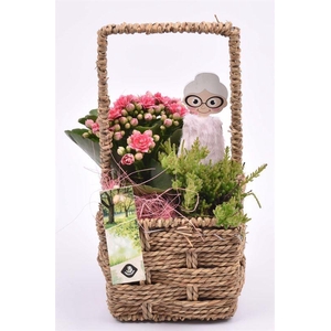 Touw mand vierkant 12,5x12,5cm