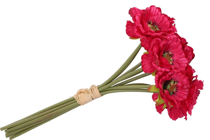 <h4>Silk Poppy Bouquet Pink 9x 33cm</h4>