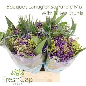 Bouquet Lanugionsa Purple Mix With Silver Brunia