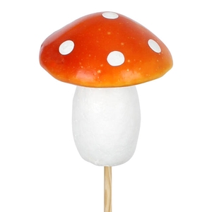 Pick Mushroom Ø5cm+12cm stick orange