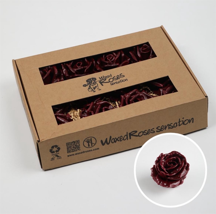 Zijde Wax-Rozen Wax Bordeaux